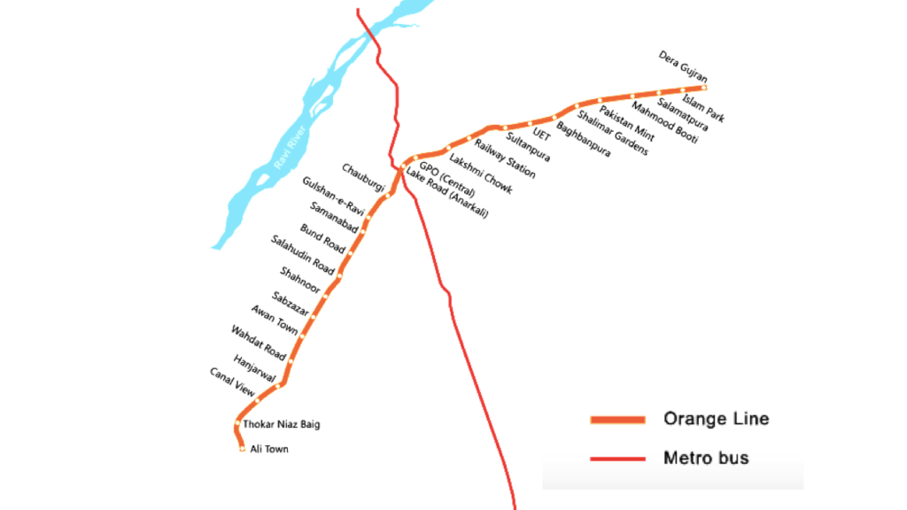 Orange Train Route Map Lahore Orange Line Metro Train Project Details